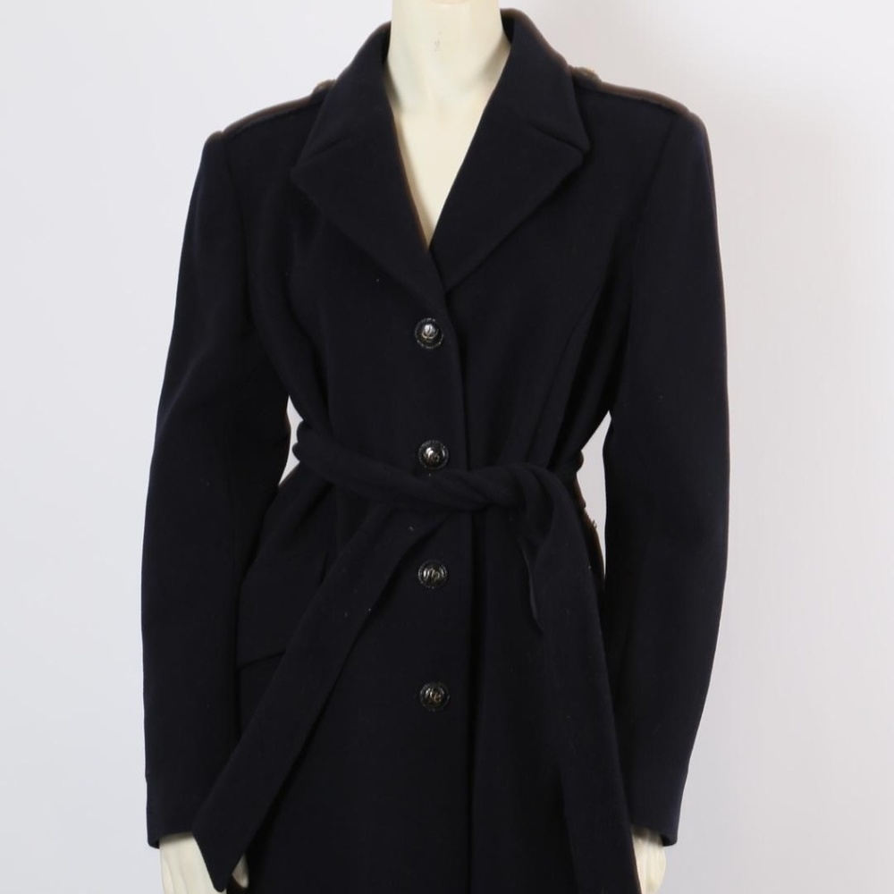 VALENTINO Miss V Black Wool Knee Length Coat